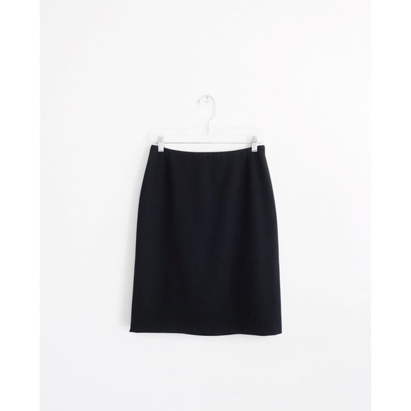 Vtg Gianni Versace Couture Black Wool Skirt fit 6